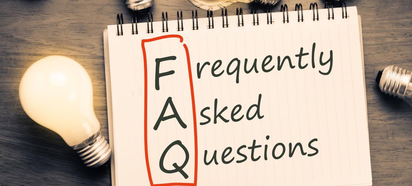 Frequently asked questions icon with a question mark displayed next to check boxes. 